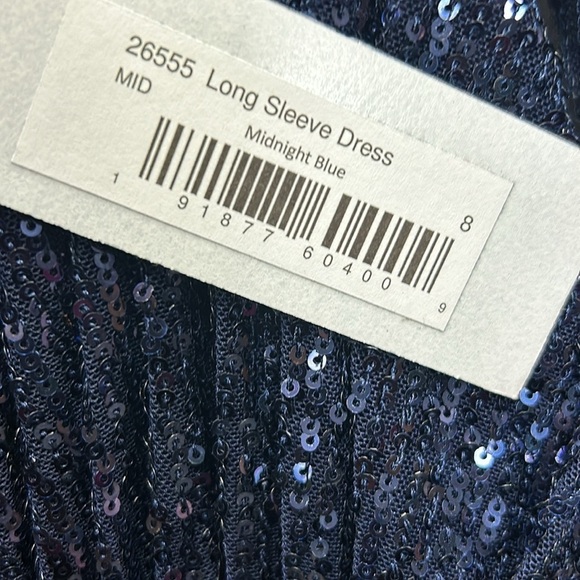 NWT Mac Duggal Navy Sequin Dress - Picture 7 of 11
